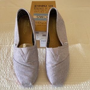 Tom’s Size 12 purple herringbone Classic flat.